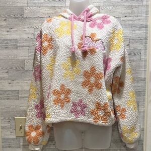 Barbie Women's Cozy Floral Hoodie - Pink, Orange, Yellow